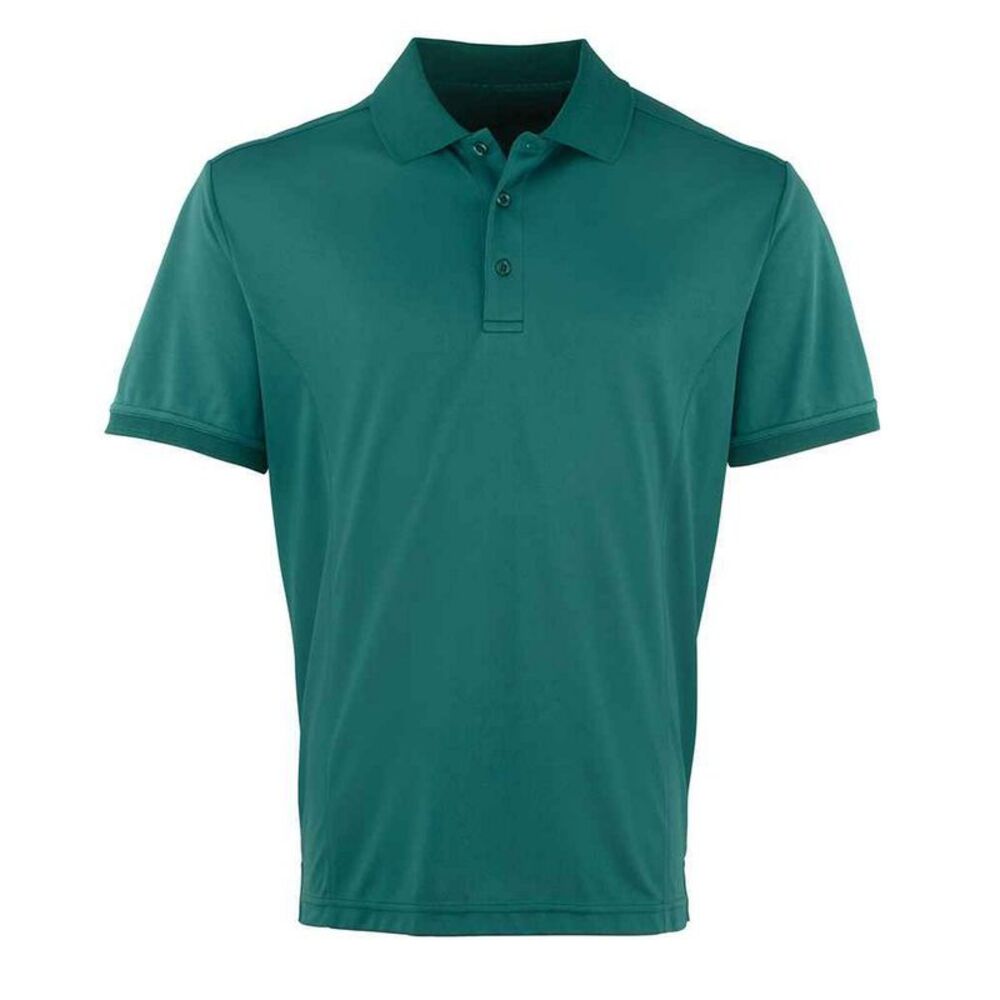 Premier Mens Coolchecker Pique Polo Shirt / Bottle Green